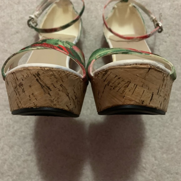 Floral Print Cork Wedges - Picture 5 of 13